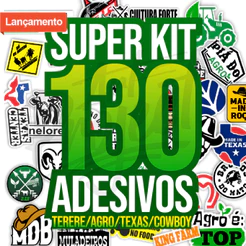 Super Kit Country 130 ADESIVOS - Carros Garrafas Copos Terere Agro Texas Cowboy