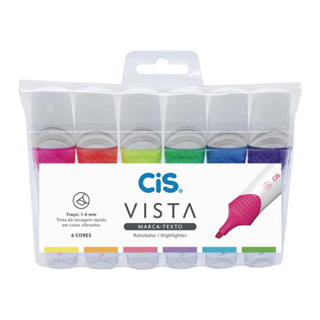 Marca Texto 6 Cores Vista Cis em Oferta na Shopee