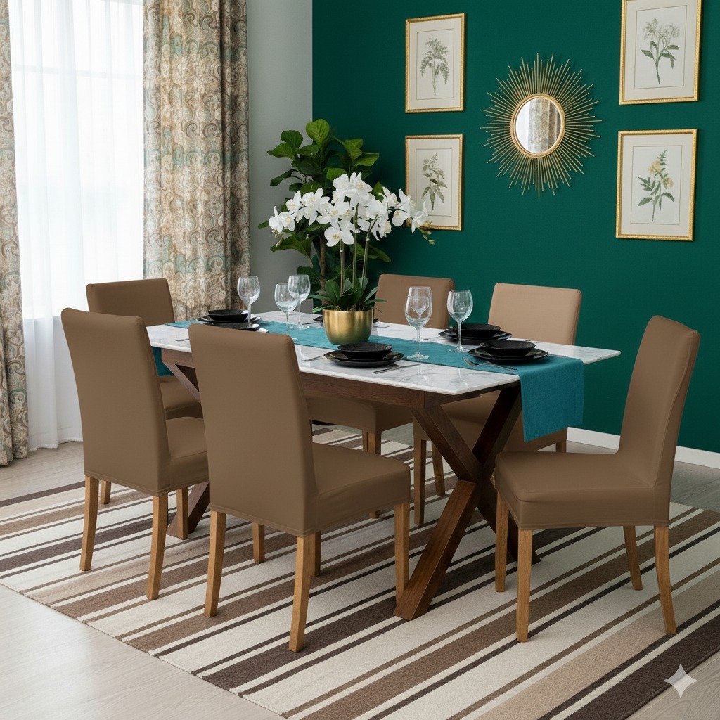 KIT 06 CAPA PARA CADEIRA / JANTAR/ VARIAS CORES em Oferta na Shopee