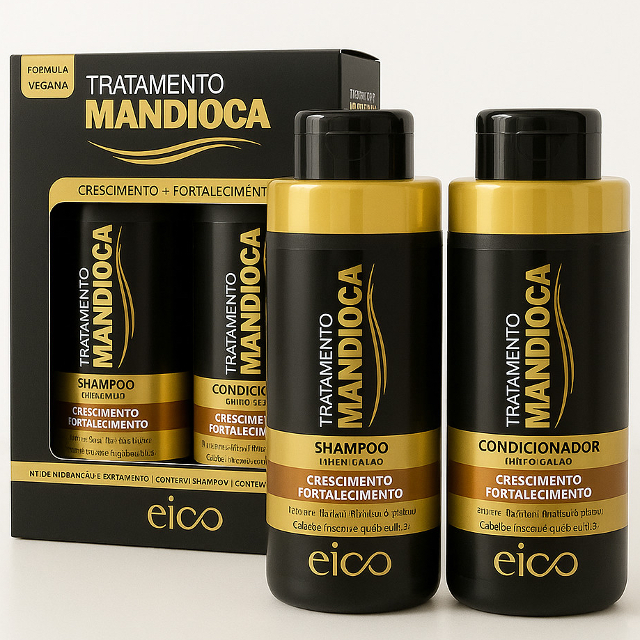 Kit Shampoo 450ML + Condicionador 400ML Mandioca EICO Cosmeticos