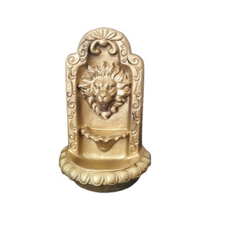 Porta Incenso Incesário Cascata da Fortuna Leão Dourado  Sorte Prosperidade Resina