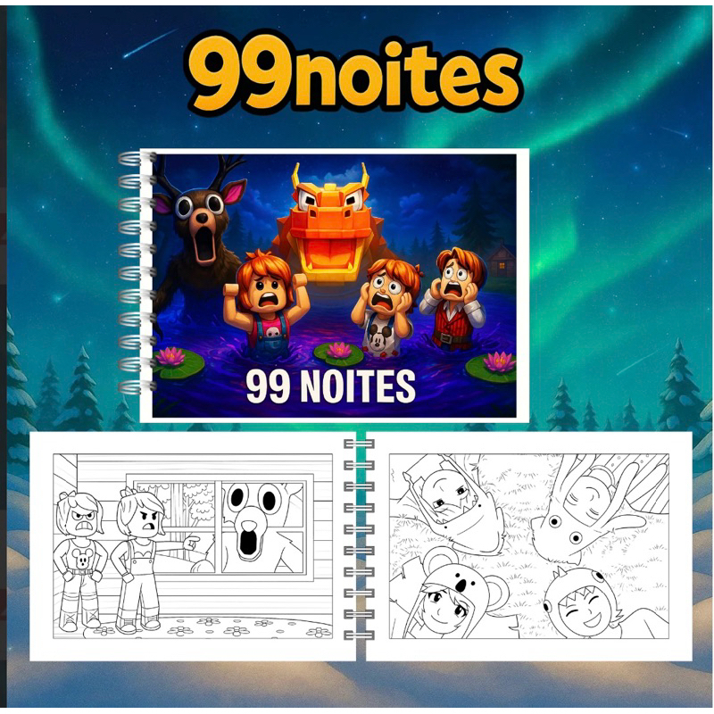 livro de colorir 99noites roblox capa dura em Oferta na Shopee