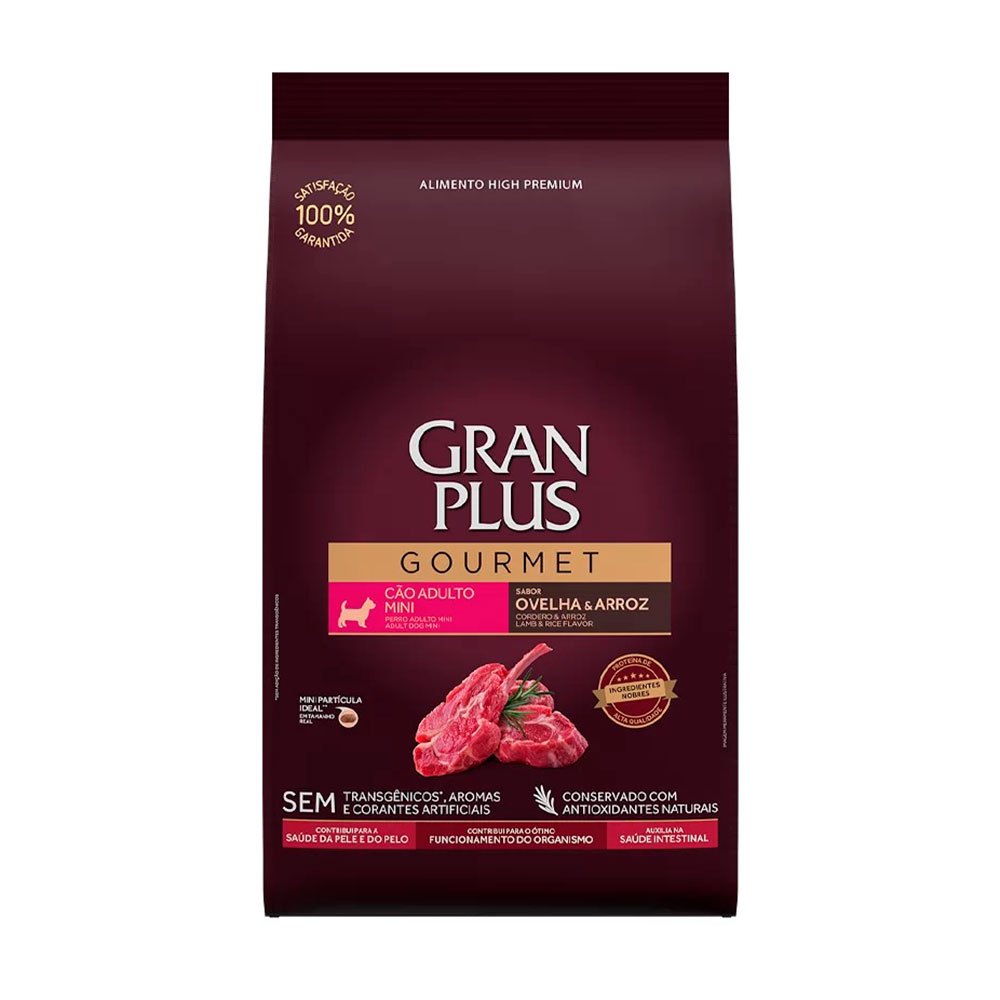 Ração GranPlus Gourmet Cães Adultos Porte Mini Ovelha e Arroz 3kg em Oferta na Shopee