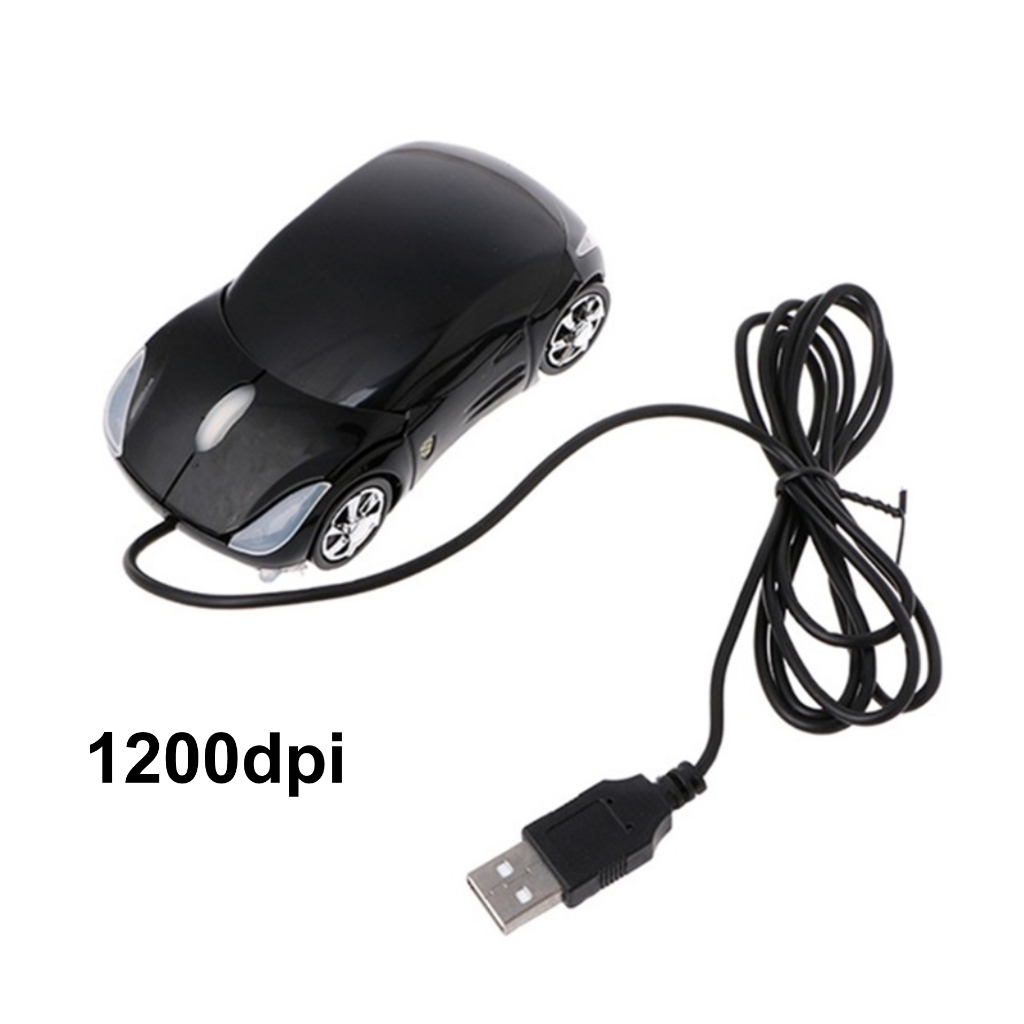 Mouse Carro Com Fio Usb 1200dpi Óptico 3d Notebook Pc cor preto