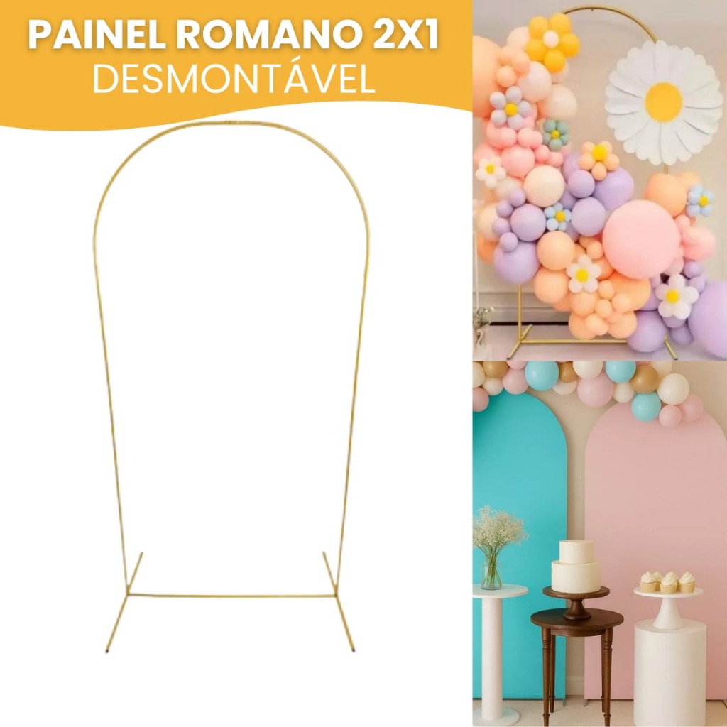 Painel Arco Romano 2x1 Estrutura Suporte Desmontável Para Montar Fundo Com Bexigas de Festividades Festas Eventos Painel Arco Romano 2x1 Estrutura Suporte Desmontável Para Montar Fundo Com Bexigas de Festividades Festas Eventos