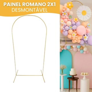 Painel Arco Romano 2x1 Estrutura Suporte Desmontável Para Montar Fundo Com Bexigas de Festividades Festas Eventos em Oferta na Shopee