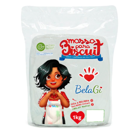 Massa para Biscuit BelaGi 1kg - Branquíssima