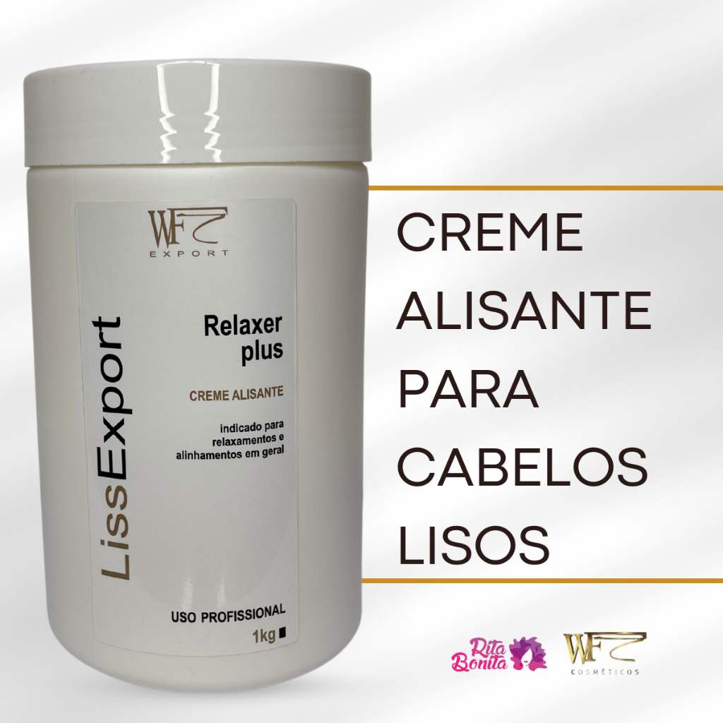 Creme Alisante Escova Japonesa Alisamento Relaxamento Amônia Progressiva WF Liss Export 1kg