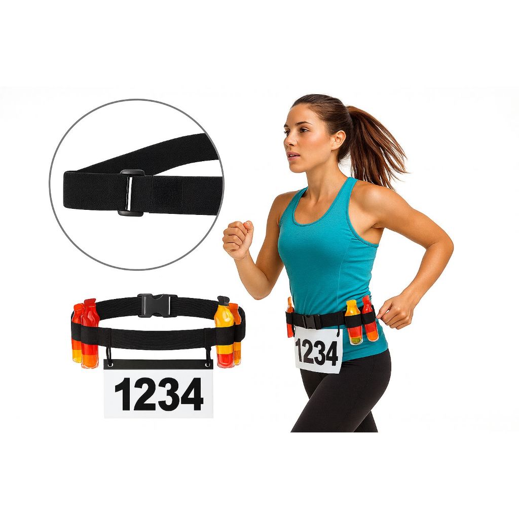 Cinto Porta Numero Para Corrida Triathlon Ciclismo Carbo Gel Número original barato em Oferta na Shopee