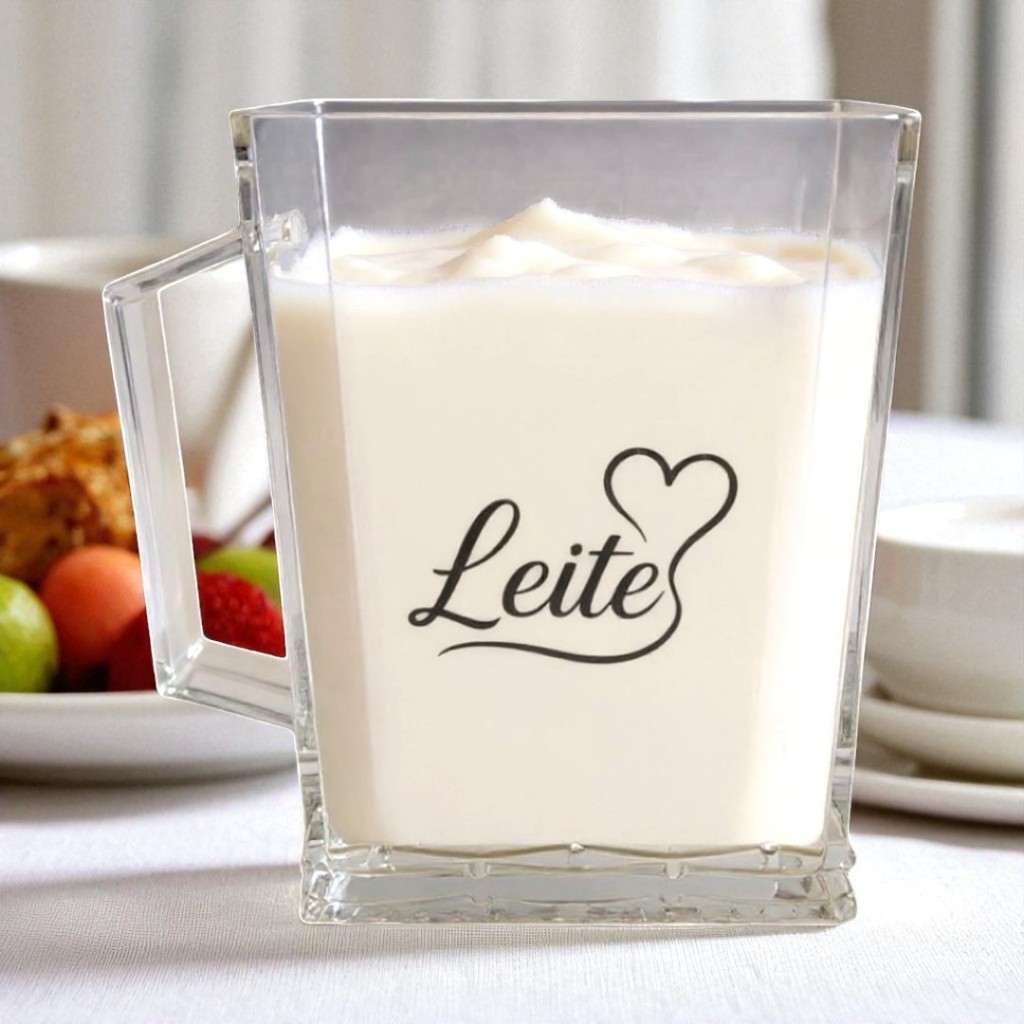 Suporte Porta Leite Personalizado ou Caixa de Suco, Alça Premium Cristal