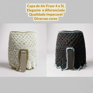 Capa Air Fryer 4,55 litros Fritadeira Elétrica Protetora Crochê Cru, Preto,Dourado,Rosa em Oferta na Shopee
