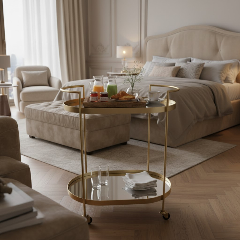 Carrinho Bebidas Cha Bar Decorativo Oval em Oferta na Shopee