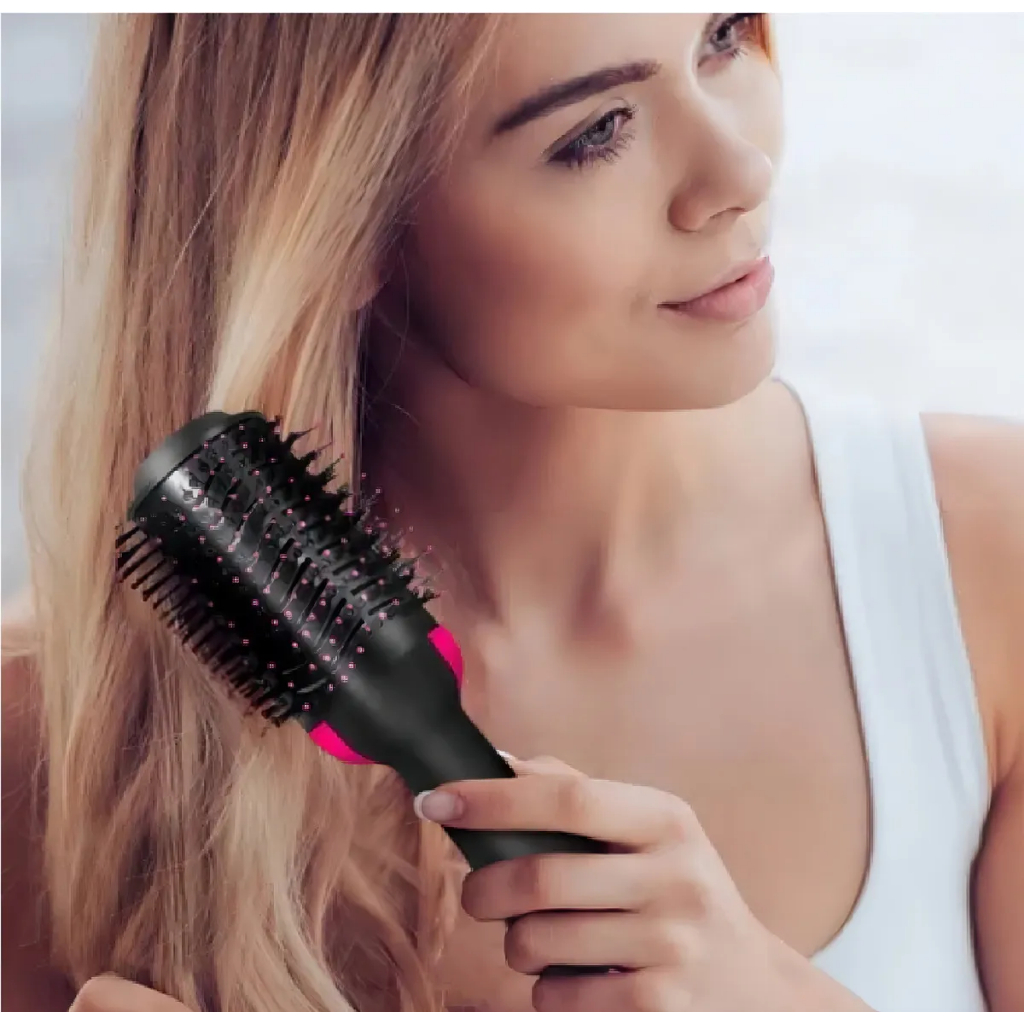 Escova Secadora Alisador Elétrica Quente Cabelo Com 3 Em1 Hair Styler