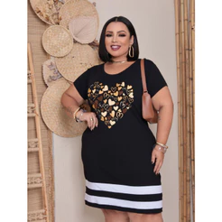 Vestido Feminino Plus Size Camisetão Veste Legging de Faixa G1 ao 64