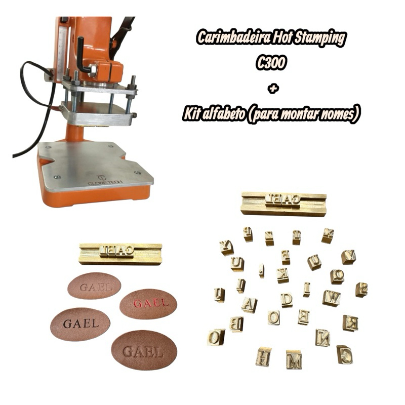 Carimbadeira Hot Stamping C300+ Kit Alfabeto