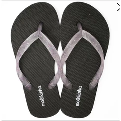 Chinelo Infantil Menina Molekinha Translucido Gliter / Preto 2364.200