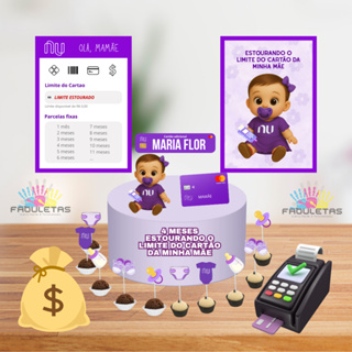 Kit Festa Só Um Bolinho ESTOURANDO O CARTÃO DA MAMÃE Enviar Nome/Idade IMEDIATAMENTE em Oferta na Shopee