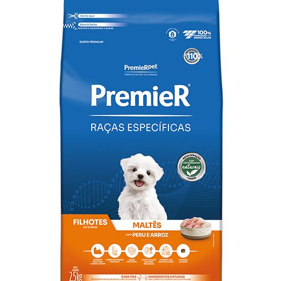 Ração Premier Raças Maltês Filhote 2,5Kg