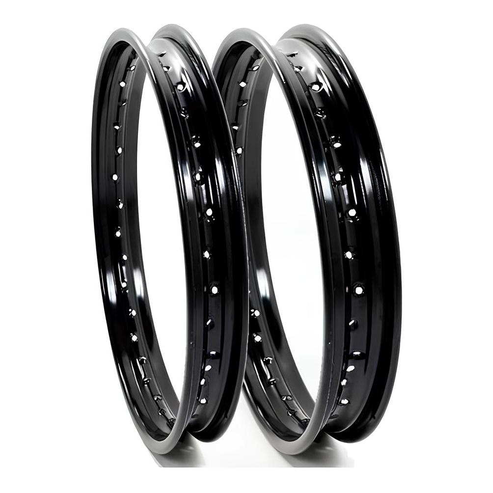 Par Aro 18 Aço Folha Preto CG Titan Fan 125 150 160 YBR Factor 18x1,60 e 18x1,85