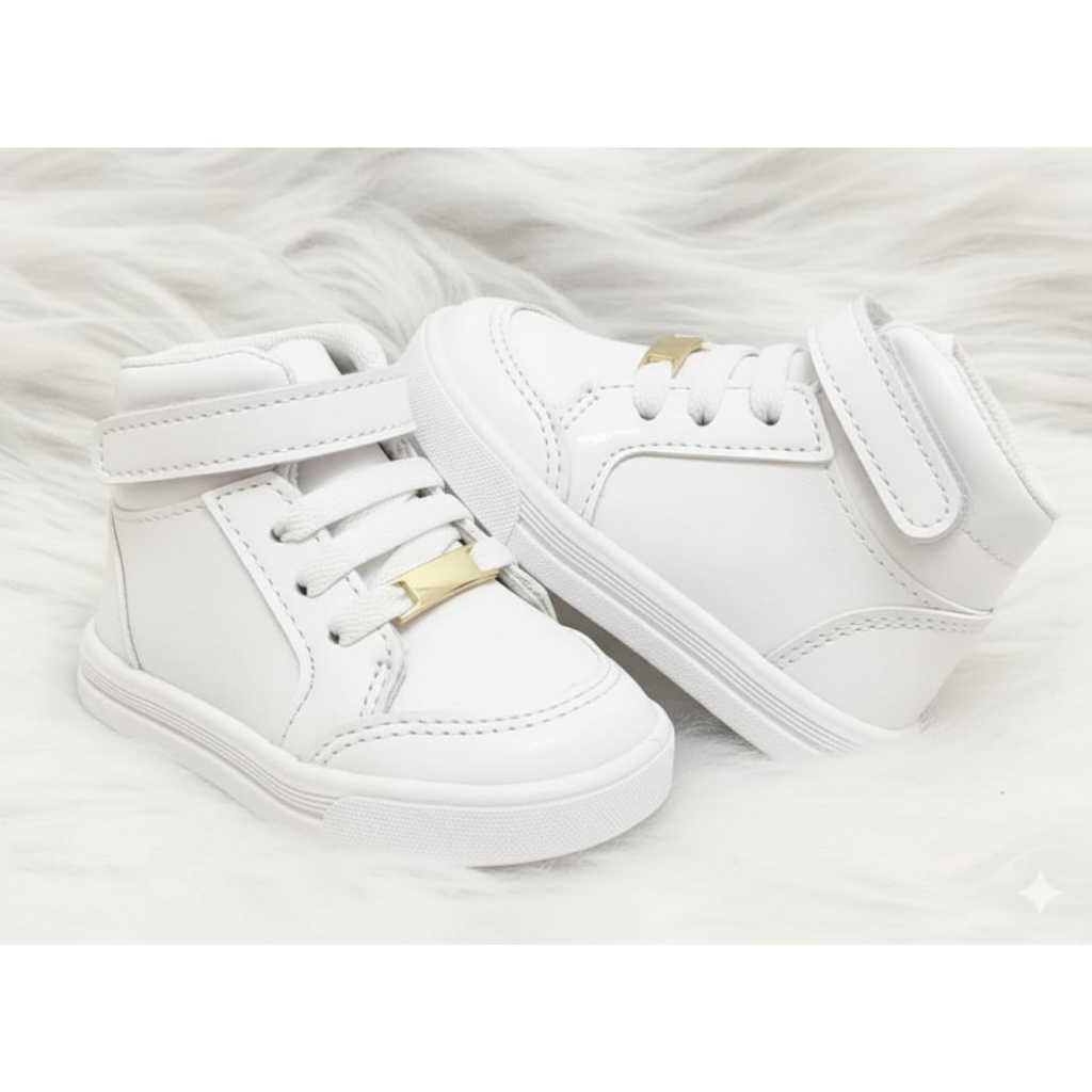 Tênis Infantil Cano Alto - CORES - DETALHE EM METAL DOURADO - FEMININO em Oferta na Shopee