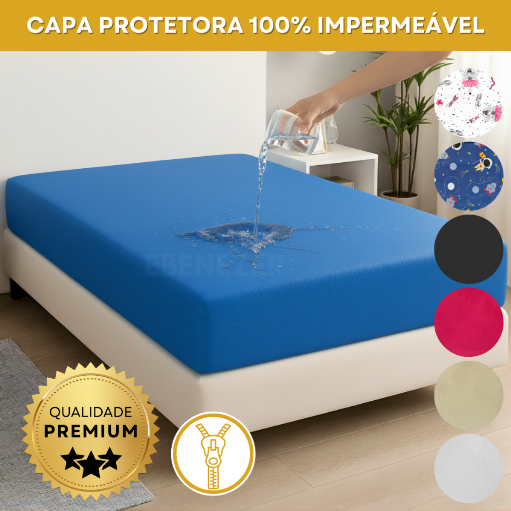 Capa Colchão Impermeável Antialérgica Protetor Material Hospitalar Segura Xixi Solteiro Casal Berço