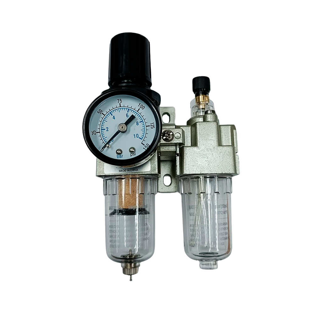 Conjunto Filtro Regulador e Lubrificador de Ar 1/4″ 500 L/min Micragem 25u