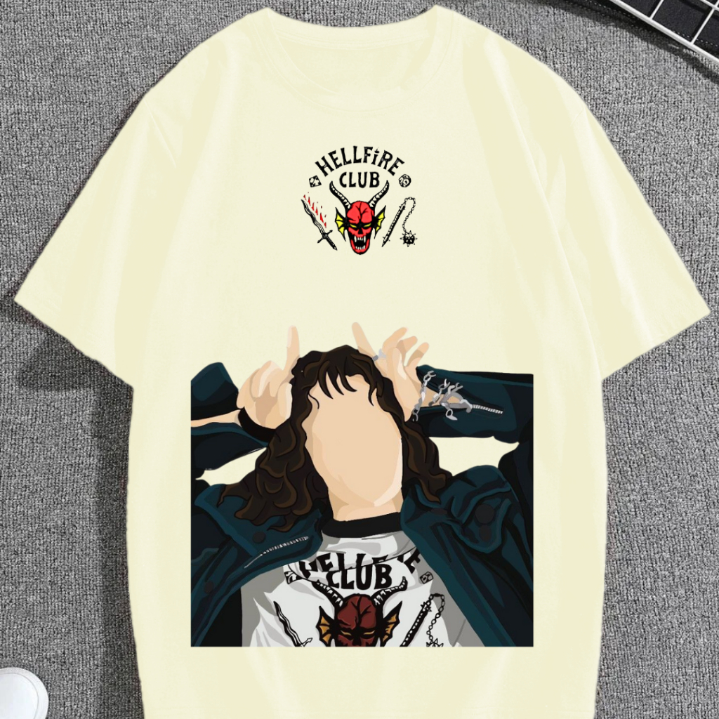 Camiseta De algodão Estampada Personagem Eddie Munson de ST Masculina e Feminino