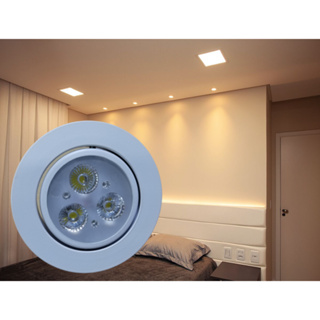 Spot Led Dicroica 3w Direcional Embutir Sanca Redondo Branco Quente - 3000k Bivolt em Oferta na Shopee