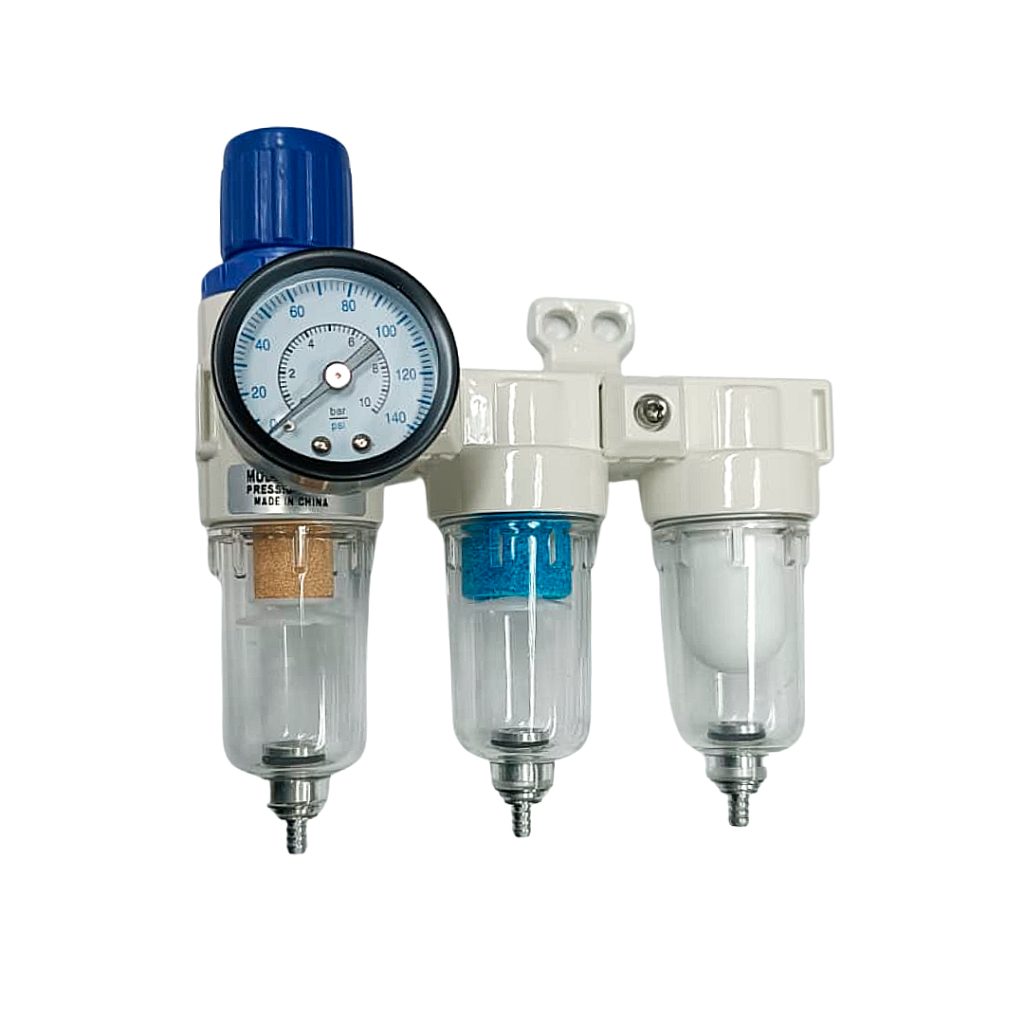 Trio Filtro de Ar Odontológico 1/4″ Regulador Filtro Coalescente e Carvão Ativo