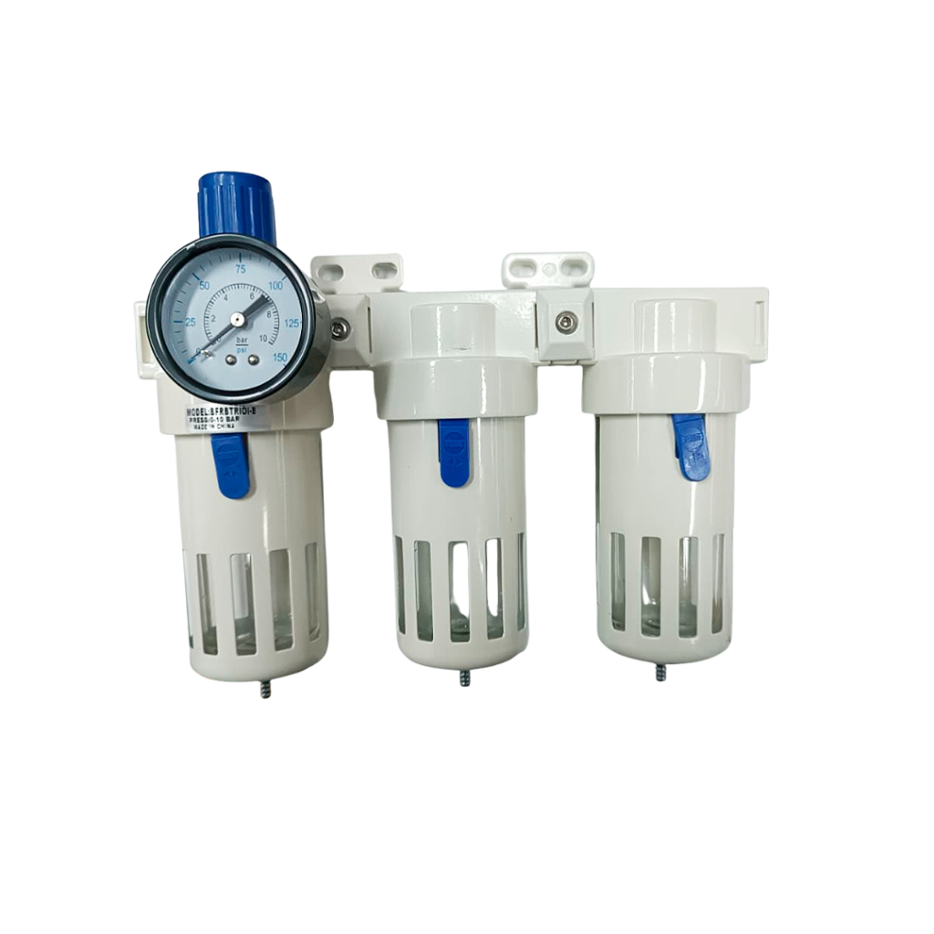 Trio Filtro de Ar Odontológico 1/2″ Regulador Filtro Coalescente e Carvão Ativo