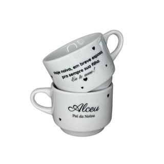 Xícaras Personalizadas 180ml Pais dos Noivos | Presente Casamento Porcelana padrinho madrinha em Oferta na Shopee
