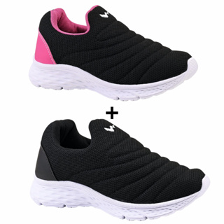 Kit Tênis Infantil Menina Passeio Calce Fácil Macio Leve Confortável em Oferta na Shopee