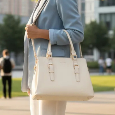 Bolsa Feminina Layton Vivian L8636 Tote Ombro Tiracolo Estruturada Média Espaçosa Couro PU Elegante