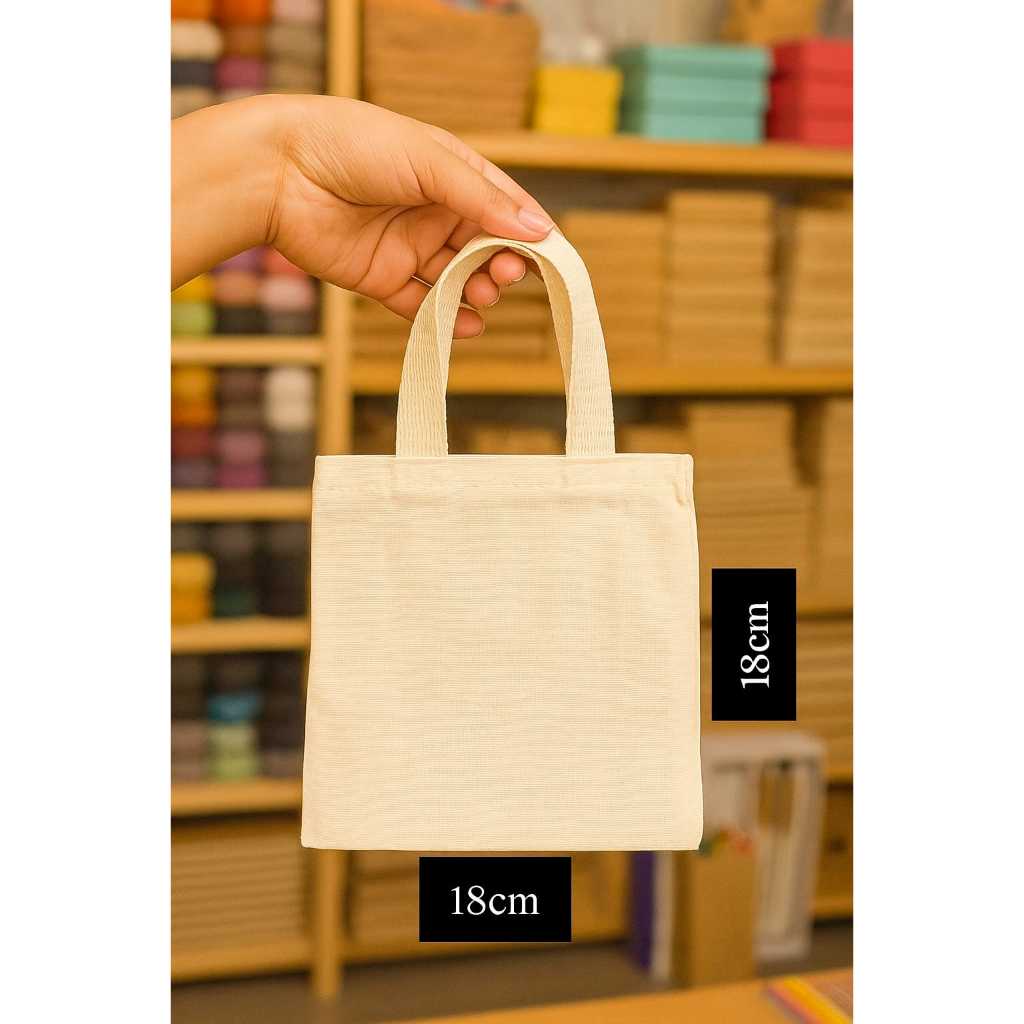 kit com 20 ecobags 18x18cm Lisa - 100% Algodão cru em Oferta na Shopee