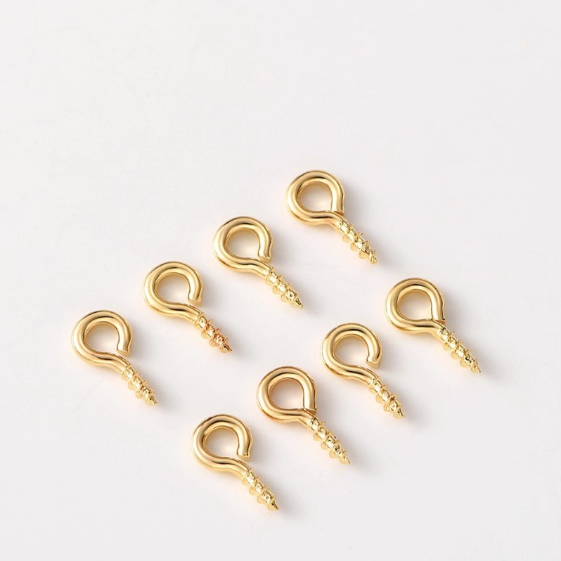 Mini Pitão Rosqueável Dourado/prata 100 Pcs -- 4*8mm/5*10mm