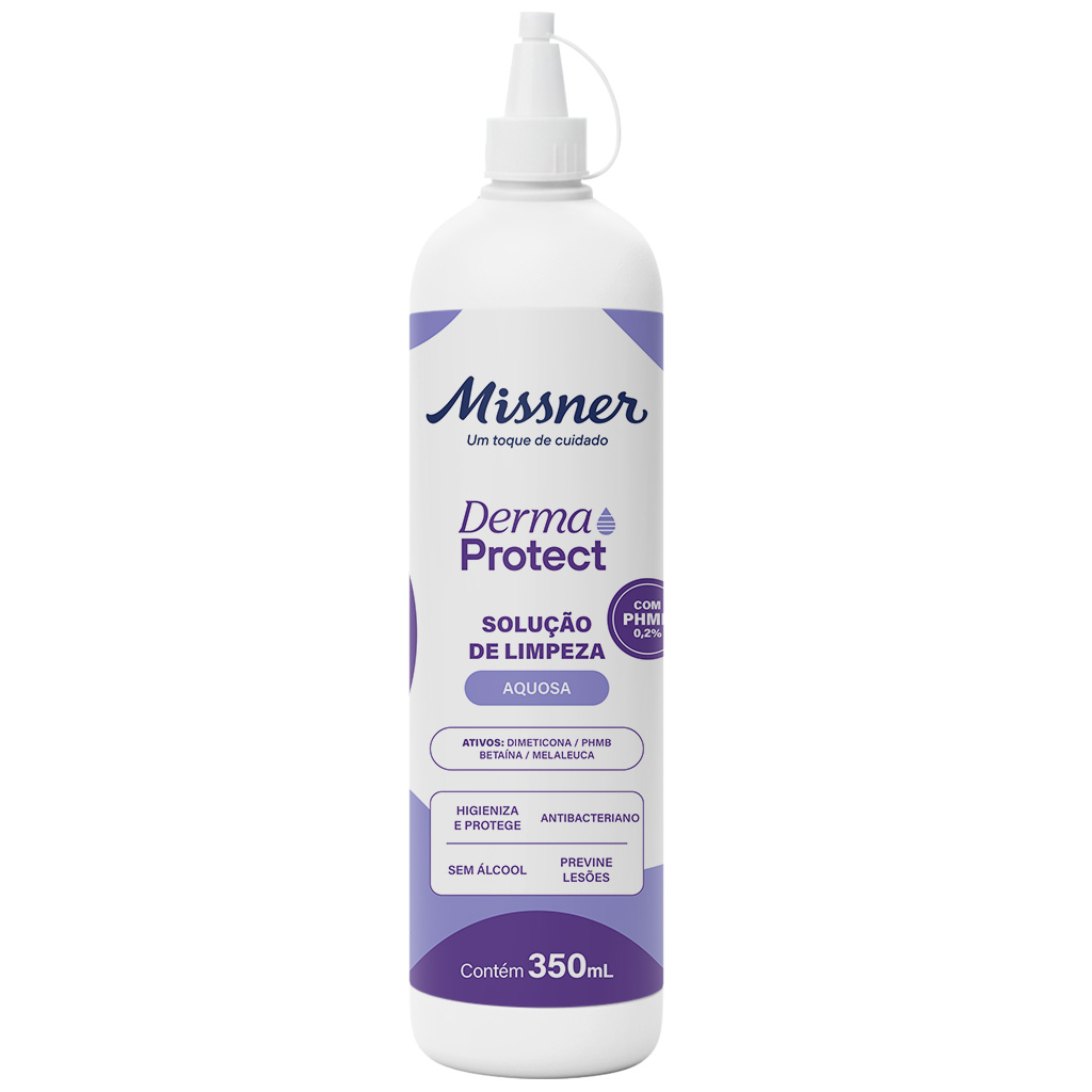 Solução de Limpeza Aquosa Derma Protect Missner 350ml Sem Enxágue Hipoalérgica e Antimicrobiana