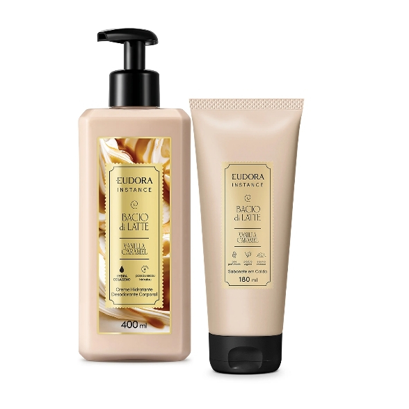 Kit Eudora  Instance Vanilla Caramel: Hidratante Corporal 400ml + Sabonete em Calda 180ml