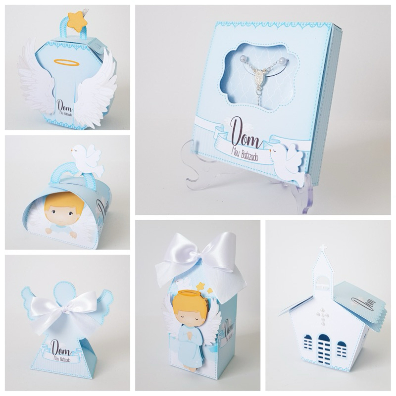 papelaria personalizada caixinha lembrancinha batizado