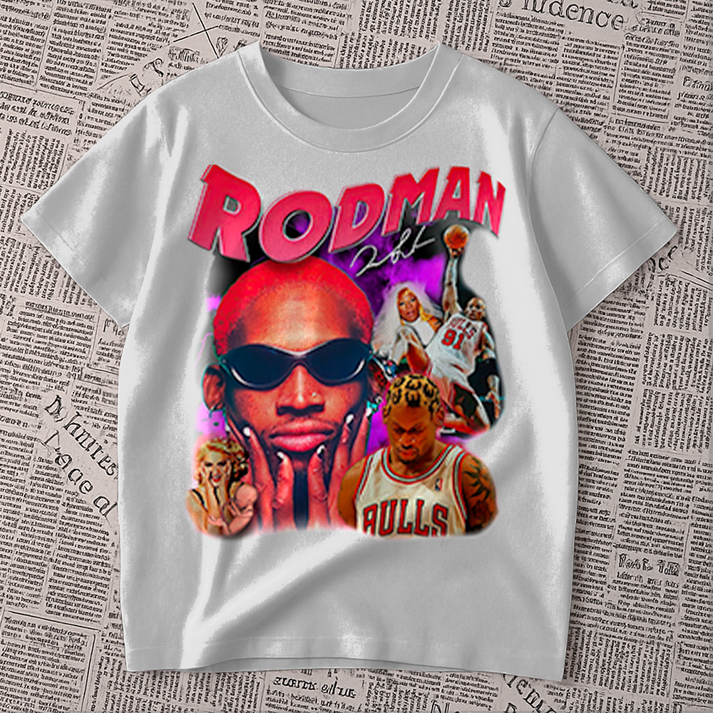 Camiseta estampada - Rodman | jogador de basquete | blusa unissex premium 100% algodão oversized