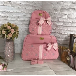 bolsas Maternidade com 2pcs de pérolas, bolsa G e mochila, de costa. ✅ Envio Imediato