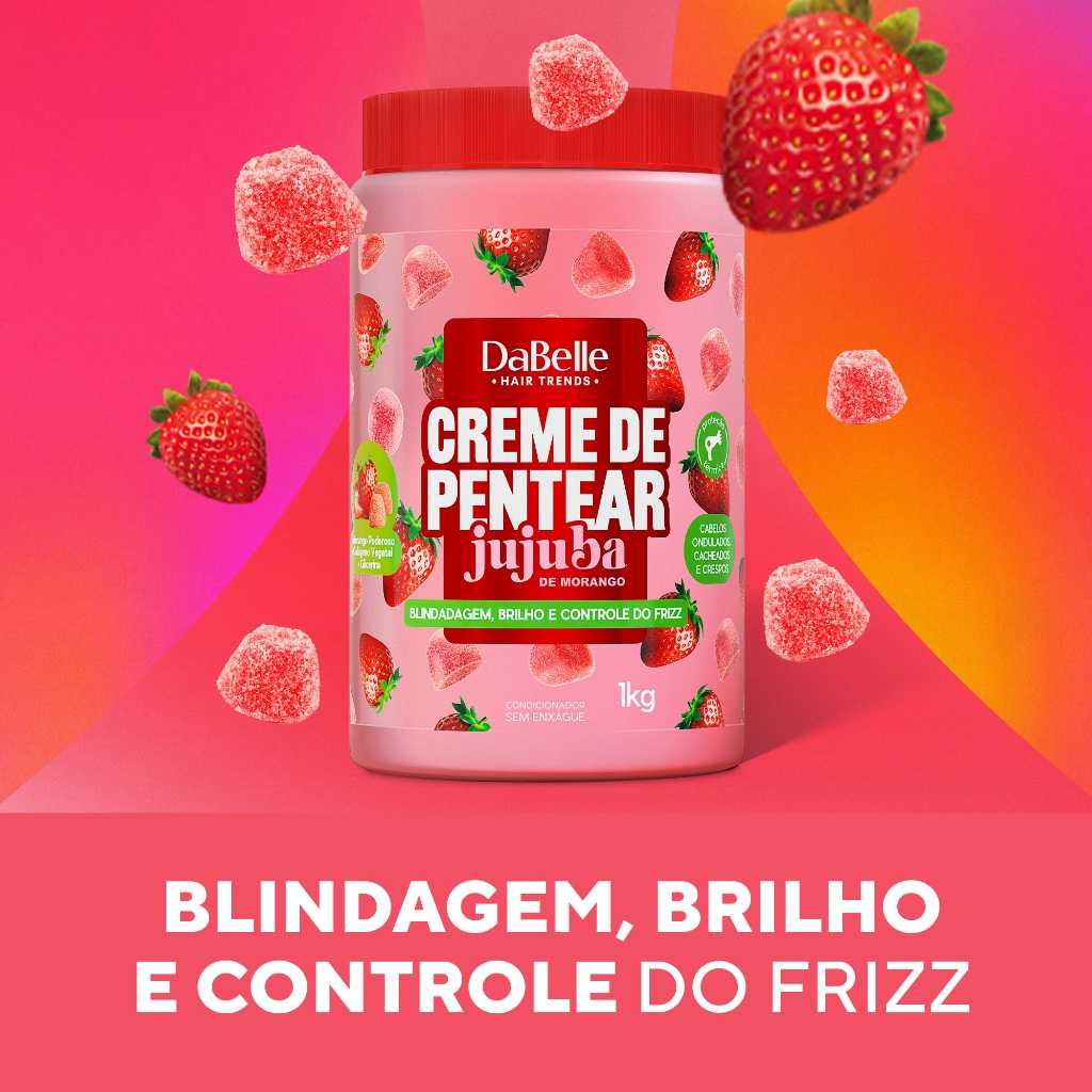 Detalhes do DaBelle Hair Creme de Pentear Jujuba Morango 1kg