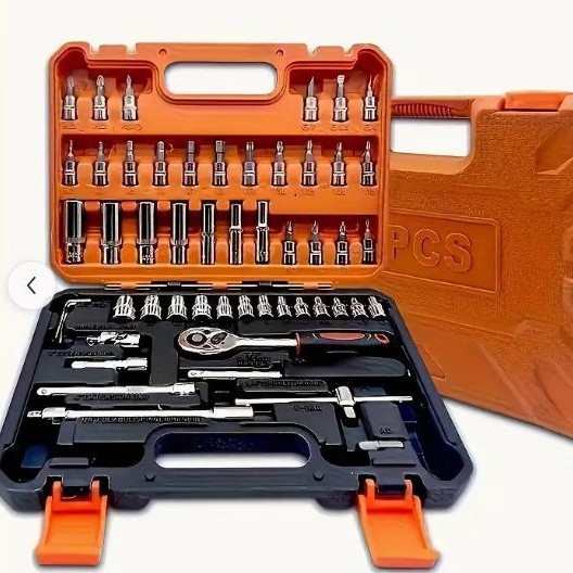Jogo de Soquetes Profissional 53 Peças com Maleta 1/4" (6.3mm) – Aço Cromo Vanádio em Oferta na Shopee