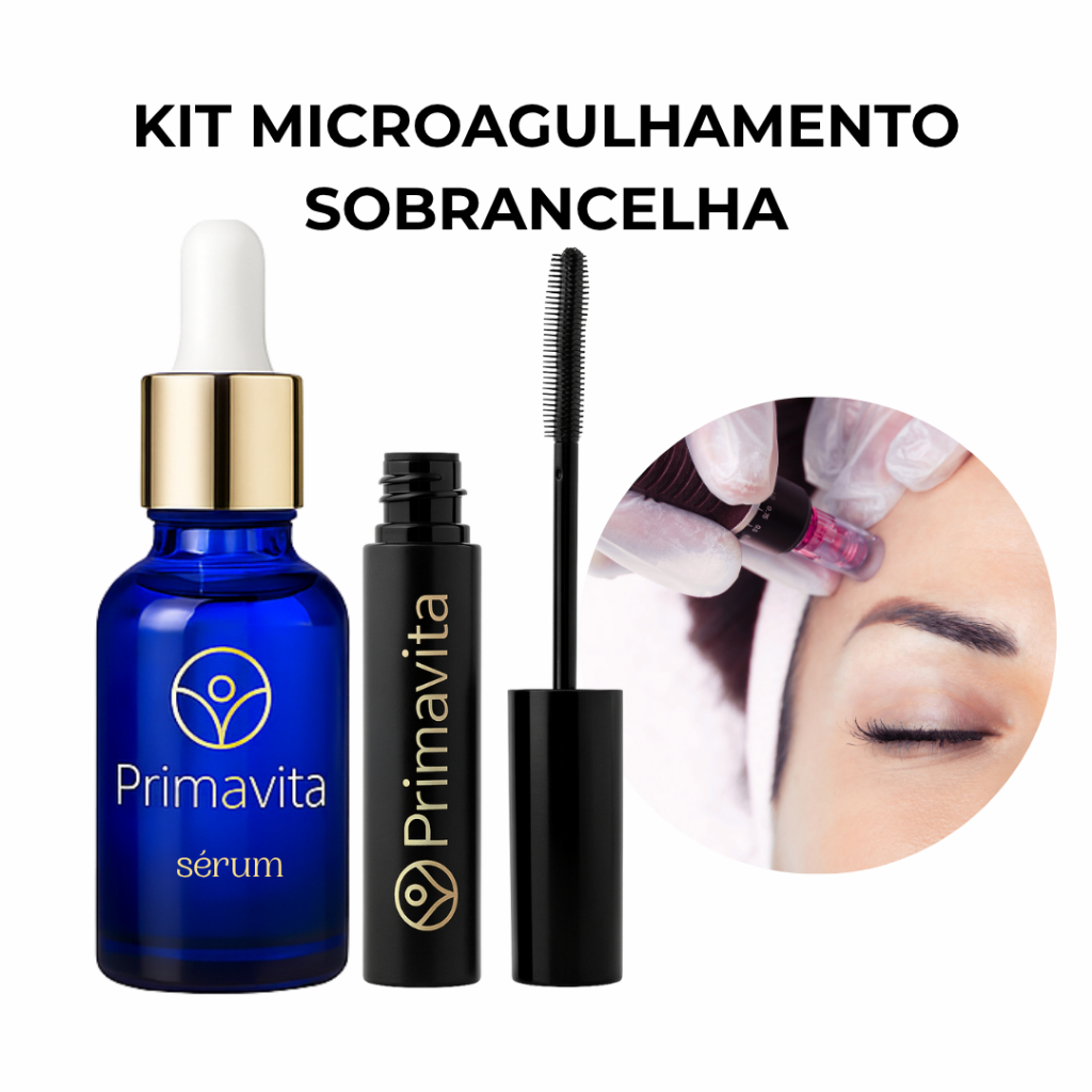 Kit Crescimento de Sobrancelhas – Sérum + Home Care Pós-Microagulhamento (3 unidades de home)