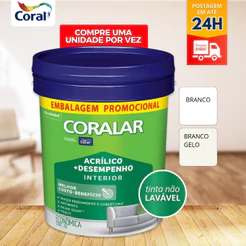Tinta Acrílica Parede Interna Coralar Branco Fosco 20 Litros Balde - Coral