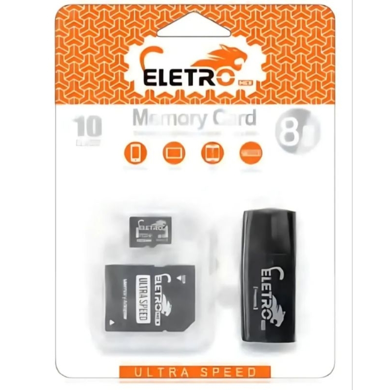 Cartão de Memória 8GB Classe 10 com Adaptador SD e Leitor USB – Alta Velocidade