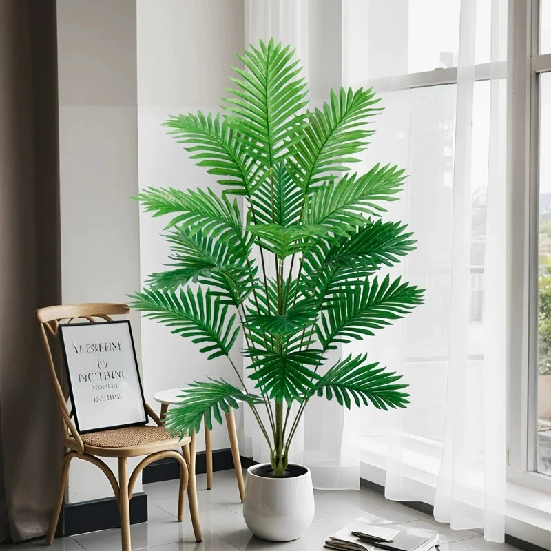 Planta Artificial de Palmeira Tropical  24 Folhas Decoração Realista para Sala, Escritório e Jardim em Oferta na Shopee