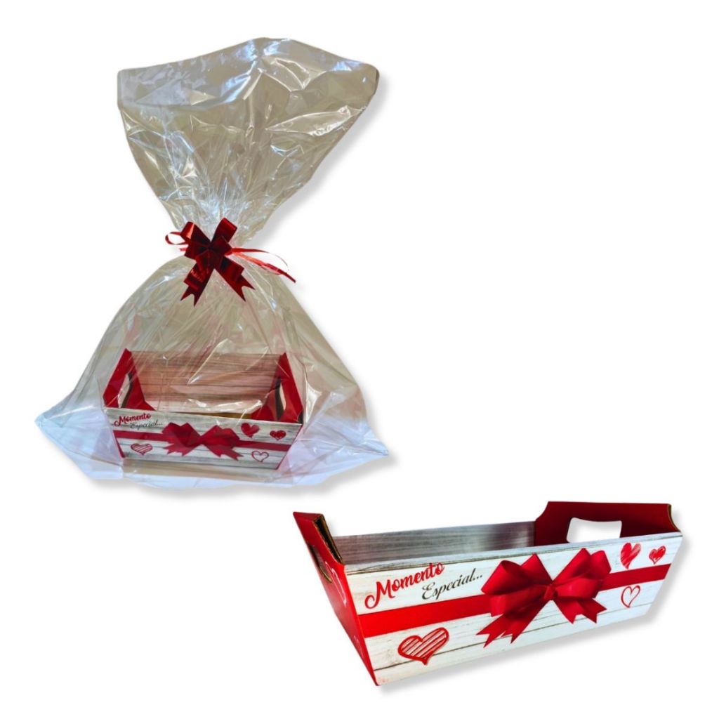 Kit Embalagem Cesta Café da Manhã P - 17cm x 12,2cm x7,3 cm - Acompanha Laço e Saco - 1Un.