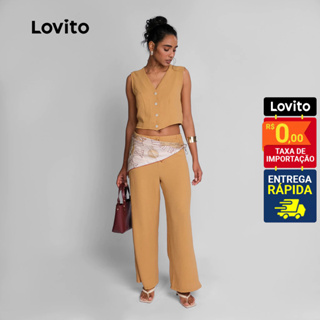 Lovito Conjunto Feminino Colete e Calça Duna PSB471BRL501 em Oferta na Shopee