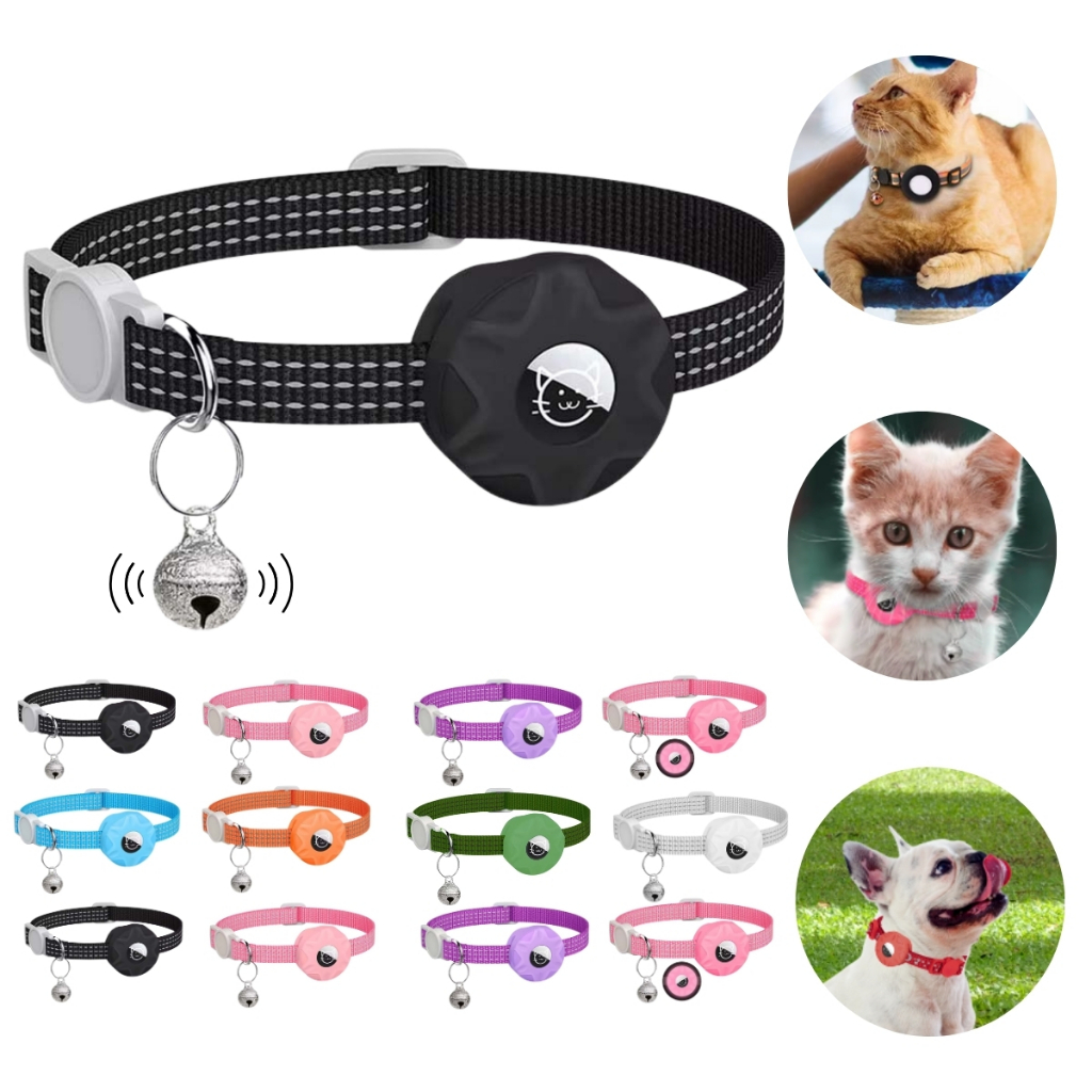 Coleira Gato Cachorro Para Rastreador Localizador Airtag Gps Ajustável Reflexiva Premium Pet Cães