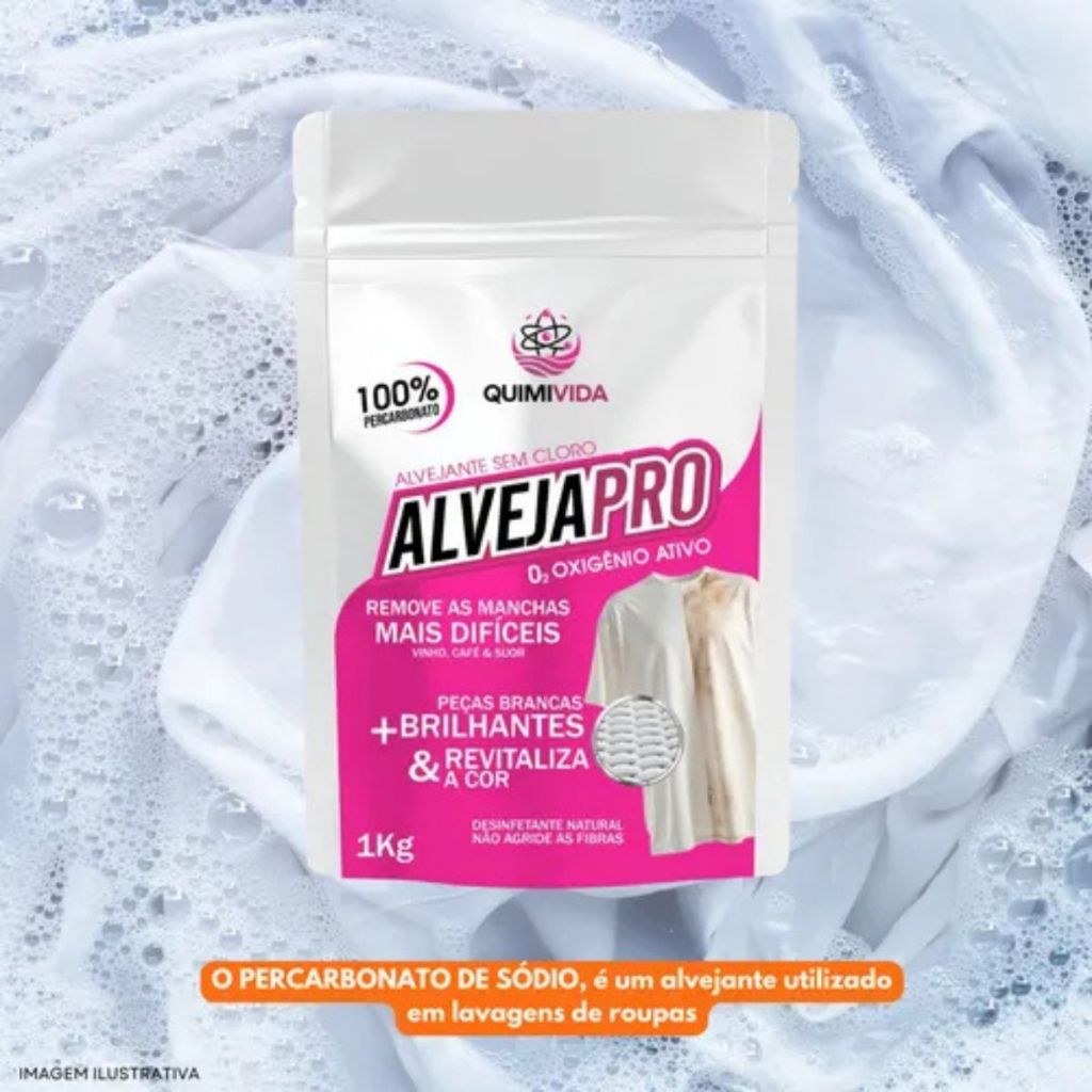 Percarbonato de Sódio 100% Puro 1Kg Tira Manchas Branqueador Limpeza Profunda Das Roupas Encardidas em Oferta na Shopee